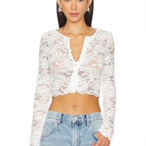 Superdown Elowen White LS Top NWT